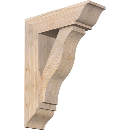 Ekena Millwork Funston Traditional Smooth Bracket w/ Offset Brace, Douglas Fir, 7 1/2"W x 24"D x 32"H BKT0806X24X32FST01SDF